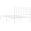 Stella Homewares Metal Bed Frame without Mattress with Headboard White 107x203 cm King Single