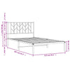 Stella Homewares Metal Bed Frame without Mattress with Headboard White 107x203 cm King Single