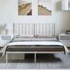 Stella Homewares Metal Bed Frame without Mattress with Headboard White 150x200 cm