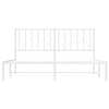Stella Homewares Metal Bed Frame without Mattress with Headboard White 150x200 cm