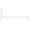Stella Homewares Metal Bed Frame without Mattress with Headboard White 150x200 cm