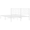 Stella Homewares Metal Bed Frame without Mattress with Headboard White 150x200 cm