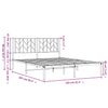 Stella Homewares Metal Bed Frame without Mattress with Headboard White 150x200 cm