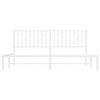 Stella Homewares Metal Bed Frame without Mattress with Headboard White 183x203 cm King