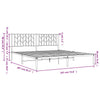 Stella Homewares Metal Bed Frame without Mattress with Headboard White 183x203 cm King