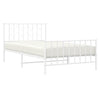 Stella Homewares Metal Bed Frame without Mattress with Footboard White 107x203 cm King Single