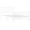Stella Homewares Metal Bed Frame without Mattress with Footboard White 107x203 cm King Single