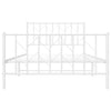 Stella Homewares Metal Bed Frame without Mattress with Footboard White 107x203 cm King Single
