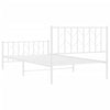 Stella Homewares Metal Bed Frame without Mattress with Footboard White 107x203 cm King Single