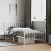 Stella Homewares Metal Bed Frame without Mattress with Footboard White 107x203 cm King Single