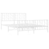 Stella Homewares Metal Bed Frame without Mattress with Footboard White 150x200 cm