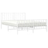 Stella Homewares Metal Bed Frame without Mattress with Footboard White 150x200 cm