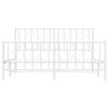 Stella Homewares Metal Bed Frame without Mattress with Footboard White 150x200 cm
