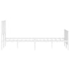 Stella Homewares Metal Bed Frame without Mattress with Footboard White 150x200 cm
