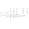 Stella Homewares Metal Bed Frame without Mattress with Footboard White 150x200 cm