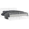 Stella Homewares Metal Bed Frame without Mattress with Footboard White 183x203 cm King