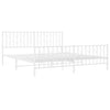 Stella Homewares Metal Bed Frame without Mattress with Footboard White 183x203 cm King