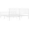 Stella Homewares Metal Bed Frame without Mattress with Footboard White 183x203 cm King