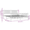 Stella Homewares Metal Bed Frame without Mattress with Footboard White 183x203 cm King
