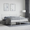 Stella Homewares Metal Bed Frame without Mattress with Footboard White 183x203 cm King