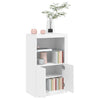 Stella Homewares Side Cabinet with LED Lights White Engineered Wood