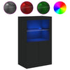 Stella Homewares Side Cabinet with LED Lights Black Engineered Wood