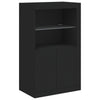 Stella Homewares Side Cabinet with LED Lights Black Engineered Wood