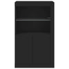 Stella Homewares Side Cabinet with LED Lights Black Engineered Wood