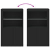 Stella Homewares Side Cabinet with LED Lights Black Engineered Wood