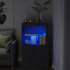 Stella Homewares Side Cabinet with LED Lights Black Engineered Wood