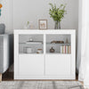 Stella Homewares Side Cabinets with LED Lights 2 pcs White Engineered Wood