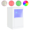 Stella Homewares Side Cabinets with LED Lights 2 pcs White Engineered Wood