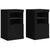 Stella Homewares Side Cabinets with LED Lights 2 pcs Black Engineered Wood