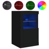 Stella Homewares Side Cabinets with LED Lights 2 pcs Black Engineered Wood