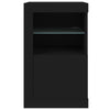 Stella Homewares Side Cabinets with LED Lights 2 pcs Black Engineered Wood