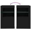 Stella Homewares Side Cabinets with LED Lights 2 pcs Black Engineered Wood