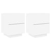 Stella Homewares Bedside Cabinets with LED Lights 2 pcs White Engineered Wood