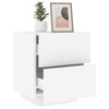 Stella Homewares Bedside Cabinets with LED Lights 2 pcs White Engineered Wood