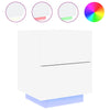 Stella Homewares Bedside Cabinets with LED Lights 2 pcs White Engineered Wood