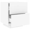 Stella Homewares Bedside Cabinets with LED Lights 2 pcs White Engineered Wood