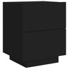 Stella Homewares Bedside Cabinet with LED Lights Black Engineered Wood