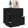 Stella Homewares Bedside Cabinet with LED Lights Black Engineered Wood