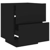 Stella Homewares Bedside Cabinet with LED Lights Black Engineered Wood