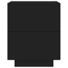 Stella Homewares Bedside Cabinet with LED Lights Black Engineered Wood
