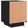 Stella Homewares Bedside Cabinet with LED Lights Black Engineered Wood