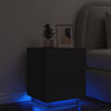 Stella Homewares Bedside Cabinet with LED Lights Black Engineered Wood