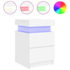 Stella Homewares Bedside Cabinet with LED Lights White 35x39x55 cm