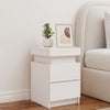 Stella Homewares Bedside Cabinet with LED Lights White 35x39x55 cm
