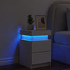 Stella Homewares Bedside Cabinet with LED Lights White 35x39x55 cm