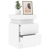 Stella Homewares Bedside Cabinet with LED Lights White 35x39x55 cm